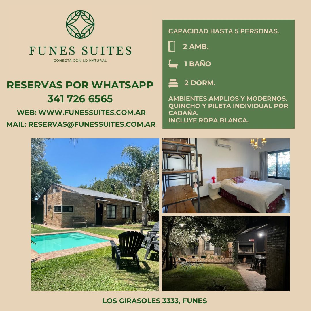 Funes Suites, cabaÃ±as de alquiler temporario